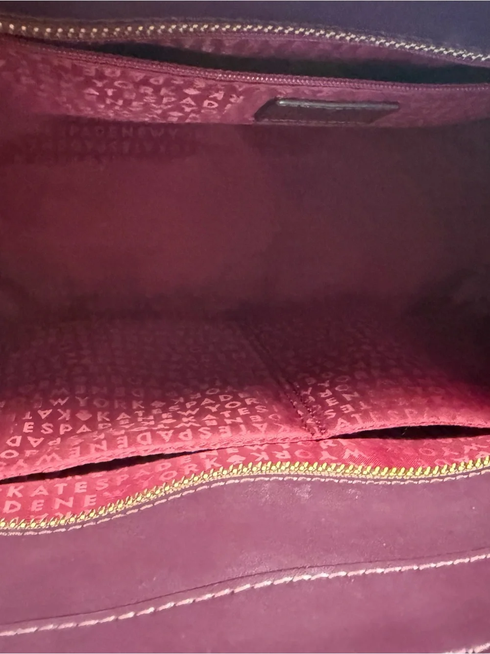 kate spade Deep Plum Leather Tote Bag